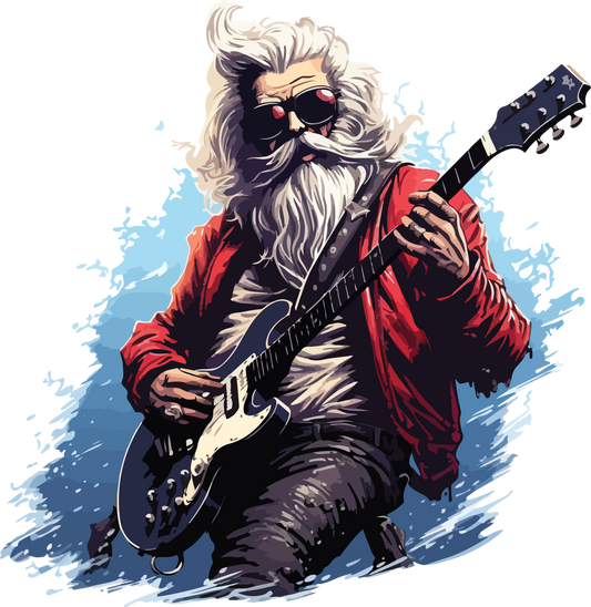 Santa Claus Rocking Out - DTF Transfer